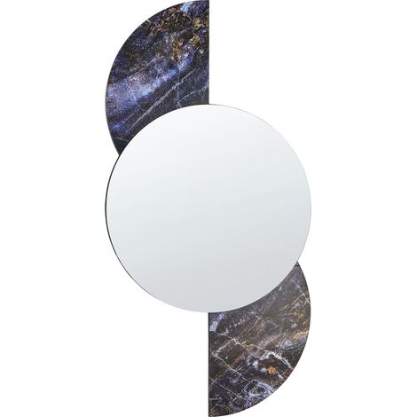 Specchio da parete di forma irregolare in vetro e MDF viola Seuzey