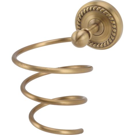 Porte-Sche-Cheveux, Support Mural en Laiton Antique, Support D'outils de Soin des Cheveux en Spirale Support de Sche-Cheveux bross Porte-Cintre pour Salle de Bain (1/5)