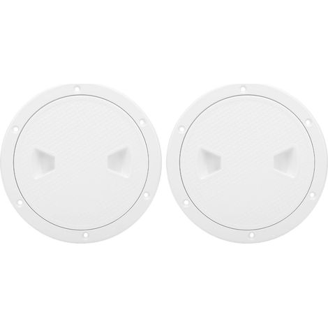 Set of 2 6-inch Boat Access Hatch Covers, Round Deck Plate with Removable Cap, Inspection Hole for Boat and Yacht, Anti-Slip Design (1/5)