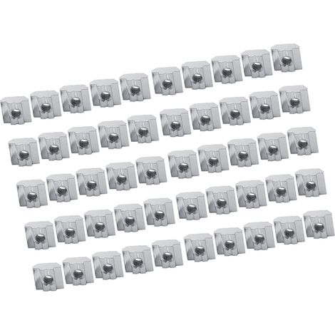 Accessoires pour profilés en aluminium conformes aux normes européennes : écrous coulissants carrés (50 pièces/sachet) (1/5)