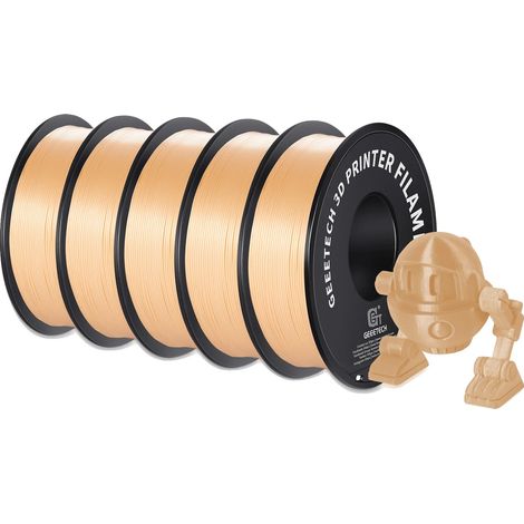 Filamento per stampante 3D, materiale PLA, diametro 1,75 mm, colore oro sabbia. (1/2)