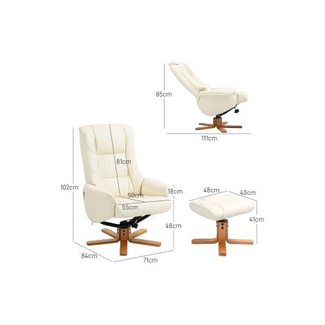 Fauteuil relax avec pouf, dossier haut, fonction inclinable et bascule pour salon et chambre (1/5)