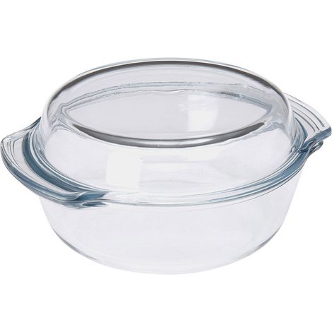 Fuente Redonda de Cristal con Tapa 1,5L ø23,4x10cm (1/2)