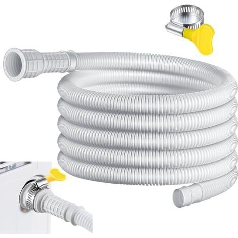 Tuyau De Vidange Flexible Pour Climatiseur Et Déshumidificateur - 4m Avec Pince Adaptateur En Caoutchouc Découpable (1/5)