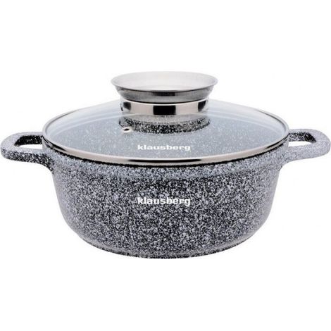 Casserole - Aluminium Pressé - Triple Revêtement Marbre - Compatible Tous Feux Y Compris Induction - 20 cm - 2,3 L