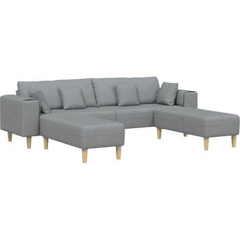Sofa 3 pcs Light Grey Fabric vidaXL (1/5)
