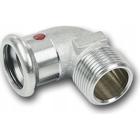 Codo de codo con codo de 90° 28 x 1, acero al carbono galvanizado para CO P x GZ Sanha