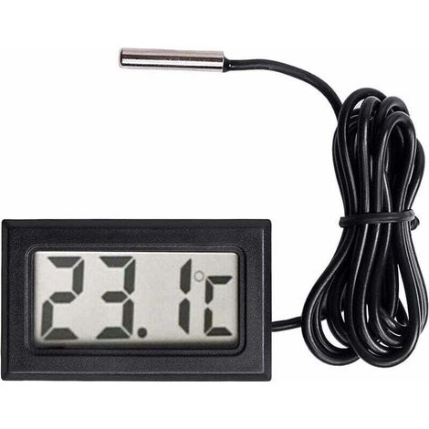 Digitales LCD-Thermometer mit Temperaturfühler, Messbereich -50 °C bis +110 °C - Crezuo