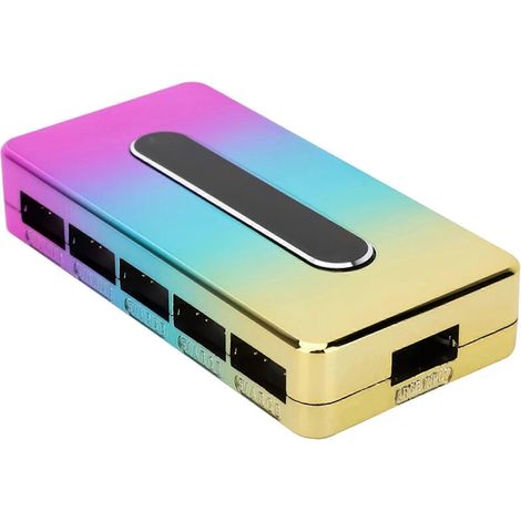 REV.A 5V ARGB Beleuchtungs-Hub Integrierter ARGB Lüfter-Hub 10-Port PC Lüftersteuerung Lüfter-Beleuchtungs-Hub ARGB/RGB Hub-Controller Mehrfarbig (1/5)
