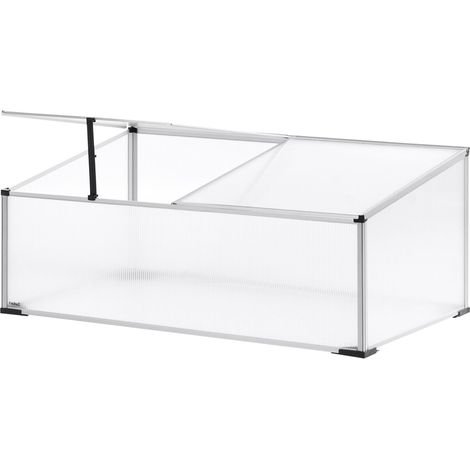 Garden Greenhouse Silver Polycarbonate Sheets Aluminum Frame UV Protection SERIFOS (1/5)
