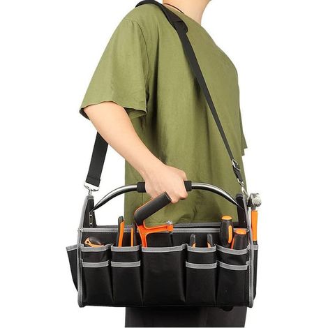 Tragbare Werkzeugtasche mit großem Fassungsvermögen, multifunktionaler Werkzeugkasten, spezielle Tasche für Elektriker und Schreiner (1/5)