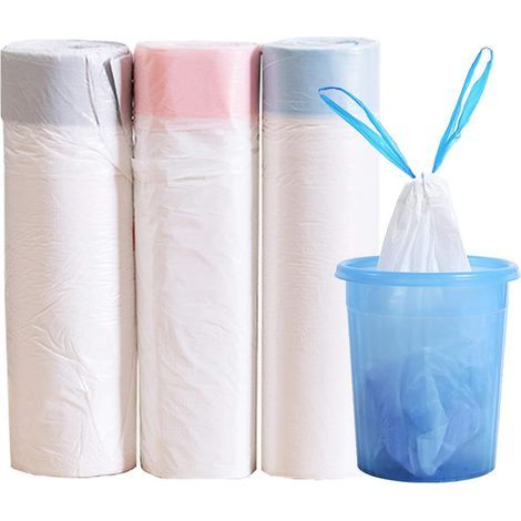 3 rouleaux de sacs poubelle de 15 litres, doublés et à cordon. (1/5)