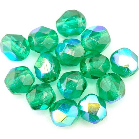 4 mm rotondo in vetro sfaccettato perline 7300 Emerald AB Qty 1