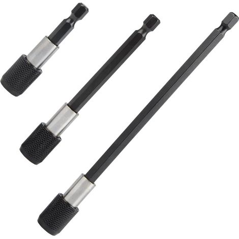 LYCXAMES -- 3Pcs Porte-embout de tournevis magnétique 1/4 avec tige hexagonale 60mm/100mm/150mm pour vis,écrous et tout autre perceuse manuelle (1/5)
