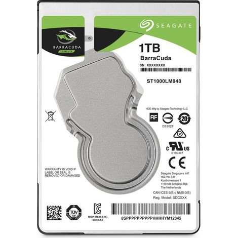Seagate Barracuda 2.5" Interne Festplatte 1 TB 5400 RPM 128 MB 2.5" Serial ATA III (1/5)
