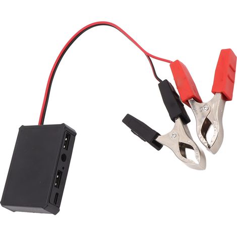 12V bis 24V Krokodilklemme, unterstützt USB-Schnellladung, Spannungsreglerklemme für Handykameras (1/5)