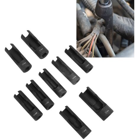 Jeu de 9 douilles pour écrous à chapeau 1/2" Acier Chrome-Vanadium 10-22mm Pour Lignes Carburant et Injecteurs (1/5)
