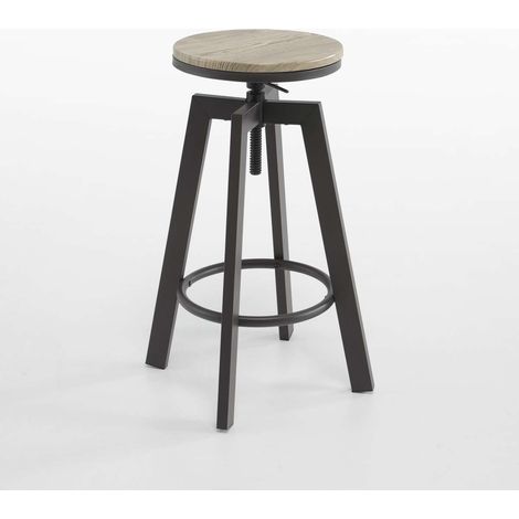 Taburete Atenas acabado metal /madera 63cm(alto) 30cm(ancho) 30cm(largo) (1/2)
