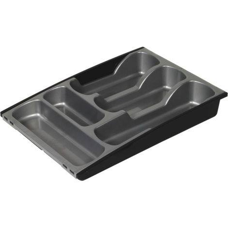 CURVER Besteckkasten 5 Fächer, ausziehbar 29x42x6,4cm soft grau (144804) (1/2)