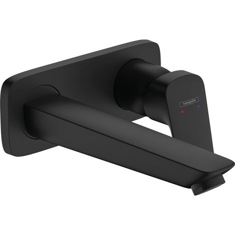 Hansgrohe Logis - Grifo de lavabo empotrado, con desagüe, EcoSmart, negro mate 71220670 (1/5)