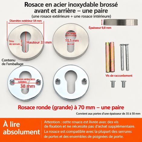 Rosace ronde en acier inoxydable 304 pour serrure à grand trou cylindre profilé 02 acier inoxydable 1 kg – Livraison gratuite
