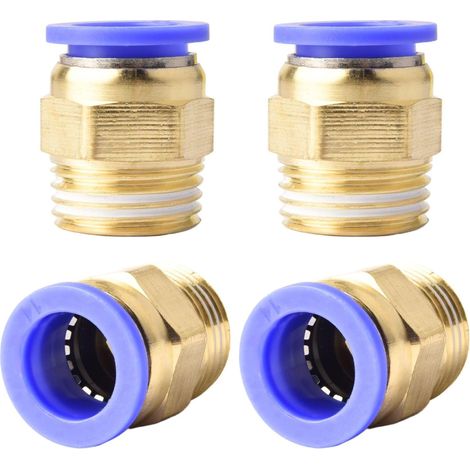 4 pièces 10 mm 1/2′′PT filetage extérieur droit Push to Connect Raccords de tube à emboîter pneumatique connecteur rapide PC PC14-1/2" (1/5)