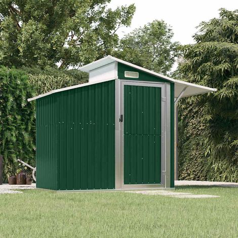 Abri de jardin Cabane de jardin - Vert 270x130x208,5 cm Acier Galvanisé BV744903 - BonneVie (1/5)