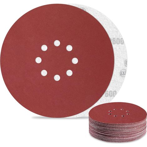 30 Disque Abrasif, 8 Trous, Grain 600, 225 mm, Pour Ponceuse Murale - 30 Disque Abrasif, 8 Trous, Grain 600, 225 mm, Pour Ponceuse Murale (1/5)