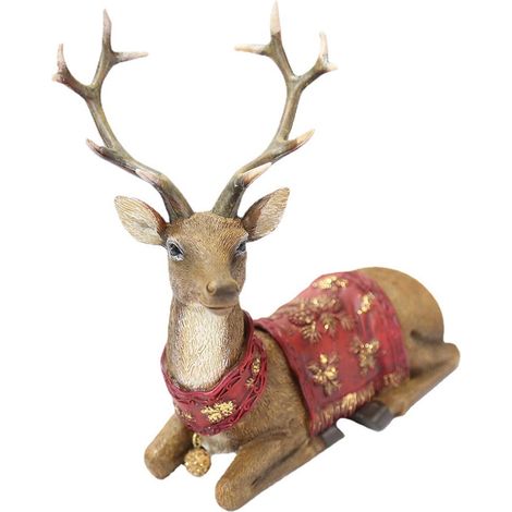 Figurine Renne - Décoration De Noël En Résine - Pour Cheminée Étagère Fenêtre - Lot De 1 (1/5)