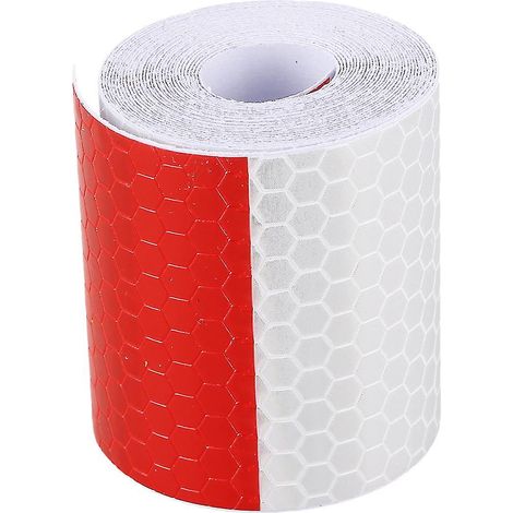 Weißes und rotes reflektierendes Klebeband, 5 cm x 3 m (2 Zoll x 10 Fuß), für nächtliche Sicherheitsbeschilderung (1/5)