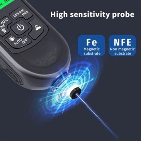 Jauge D Epaisseur - 0 À 2000 µm - Résolution 1 µm - Pour Acier Et Aluminium - Affichage LCD - Fonction Arrêt Automatique - 1 Pièce (1/5)