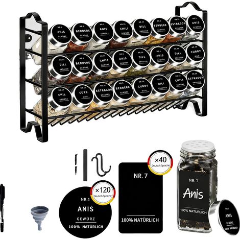 Gewürzgläser Set, luftdicht, 24 Gläser, 24 Gewürzgläser Set (1/2)