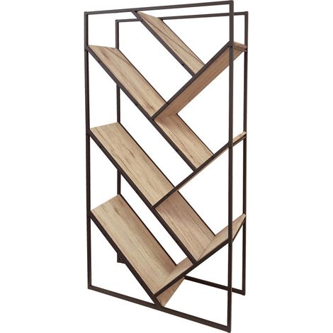 Bibliothèque design en quinquonce - L 80 x l 30 x H 160 cm - Beige - Livraison gratuite (1/3)