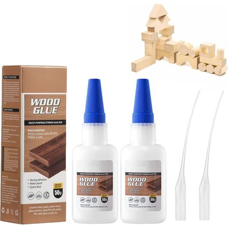 Colle Bois Extra Forte,Colle a Bois,2pcs Colles a Boi Extra Forte Prise Rapide,Colles à Boi (1/5)