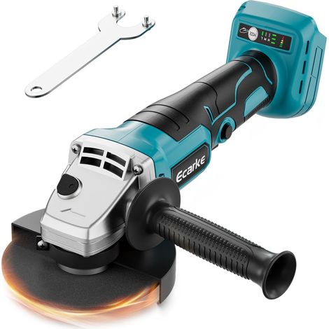 Meuleuse d'angle sans fil pour batterie 18V Li-Ion, meuleuse sans balai 900W, 9000 tr/min, diamètre du disque 12,5 cm avec clé de meuleuse d'angle (sans batterie) (1/5)