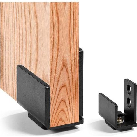 Guide Porte Coulissante Guide de Plancher Porte Coulissante Réglable Guide de Sol pour Porte Coulissante avec Vis pour Porte en Bois (1/5)