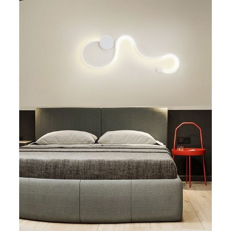 Applique da parete led 20w plafoniera ondulato onda moderno lampada camera luce fredda naturale calda (1/4)
