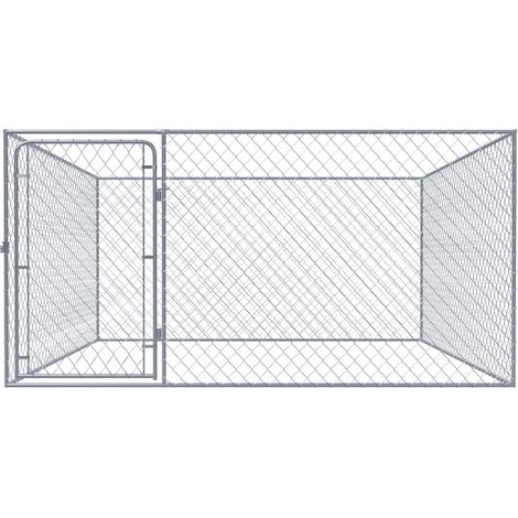 Maison Exclusive - Recinto per Cani da Esterno in Acciaio Zincato 2x2x1 m (1/5)