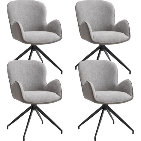 Esszimmerstühle 4er Set drehbar mit Rückenlehne, gepolstert, grau (1/5)