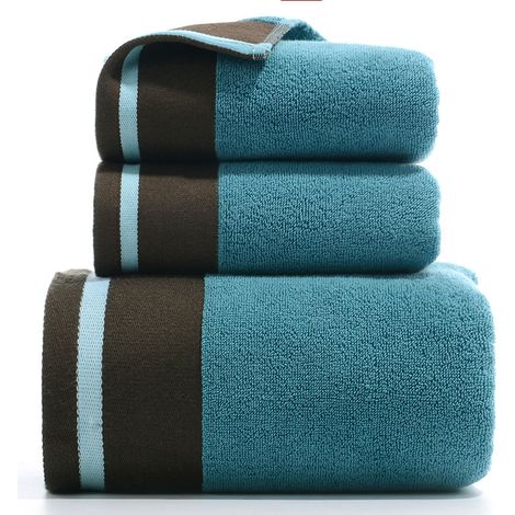 Ensemble de serviettes - 2 serviettes de toilette, 1 serviette de bain, absorbantes et douces, pour un usage domestique