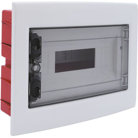 ETTROIT Centralino elettrico da incasso 12 moduli con portello trasparente fumè grigio IP40 - DB110912