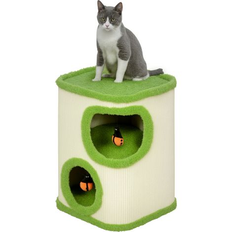 Tour griffoir chat 52 cm, niche peluche, surface, solution pratique (1/5)