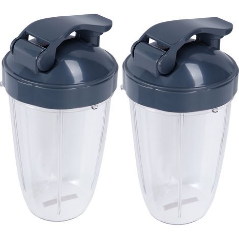 Ersatzset mit transparentem Glasdeckel (24 oz) für Mixerbecher, passend für 600-W-/900-W-Entsafter. (1/5)