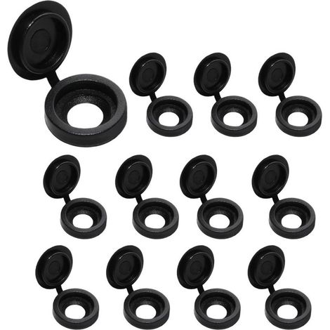 50 serrures pliables noires en plastique avec fermeture à clip, cadenas à charnière de 6 cm pour décoration et sécurisation (1/5)