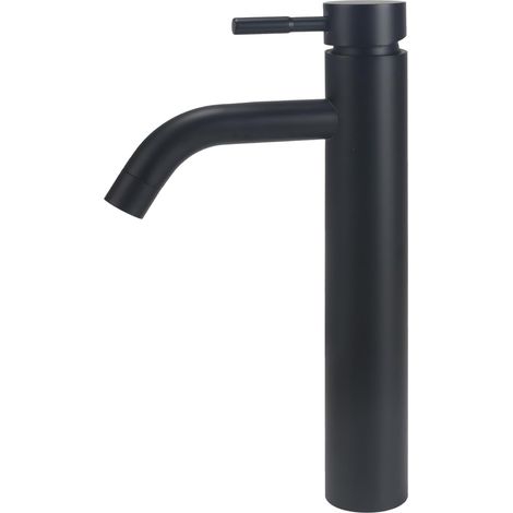 1 Mitigeur Lavabo Acier Inoxydable Noir Bec Incurvé Valve Céramique Salle de Bain (1/5)