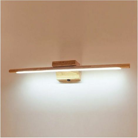 1 Applique murale LED, Bois, Interrupteur intégré, IP44 étanche, 60 cm, 3000 K, Salle de bain (1/4)