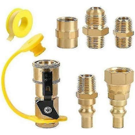 Propangas-Schnellanschlussadapter für Wohnmobile: 1/4-Zoll-NPT-Außengewinde und 3/8-Zoll-Außengewindestecker (1/5)