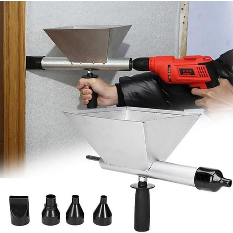 Pistolet à joints électrique pour mortier – Acier carbone – Longueur 12 cm – 4 buses pour ciment et plâtre – Compatible perceuses 8 mm (1/5)