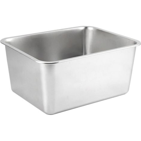 Rechteckige Katzentoilette aus Edelstahl, stoßfest, niedriger Einstieg und geräumig, Metall, Haustierzubehör - L 1- (1/5)