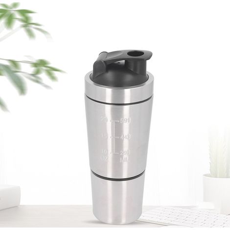 ManoMIX 800ml Edelstahl-Shakerflasche mit Schneebesen für Proteine und Getränke (1/5)
